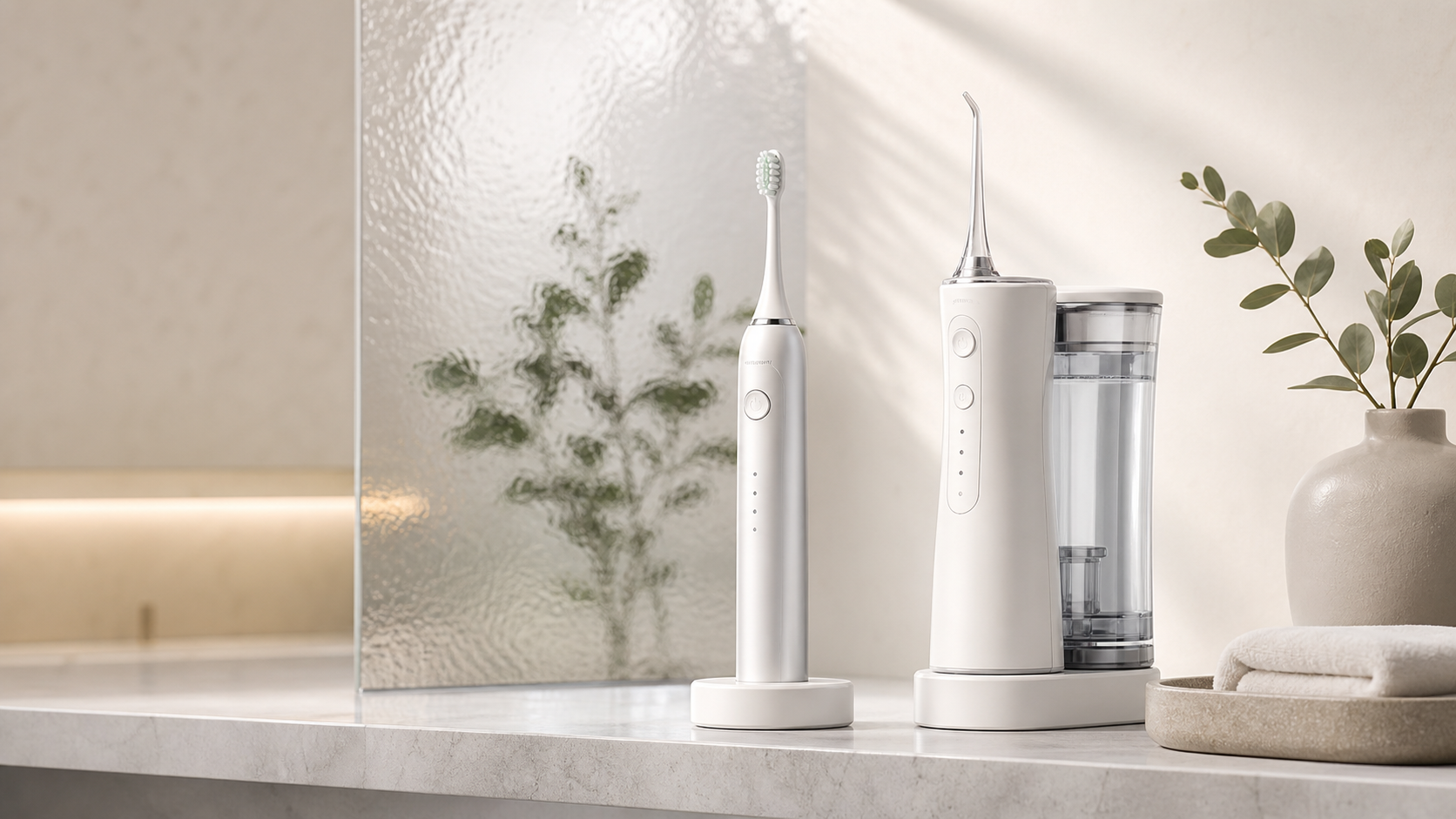 Premium water flosser and electric toothbrush